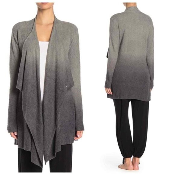 BAREFOOT DREAMS CozyChic Lite Ombre Calypso Wrap Cardigan Loden Carbon L/XL NWT - Picture 3 of 16